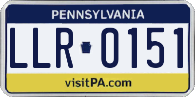 PA license plate LLR0151