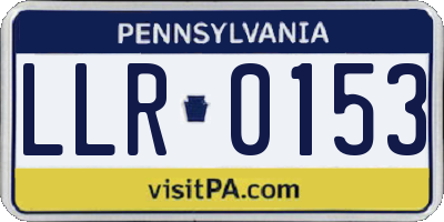 PA license plate LLR0153