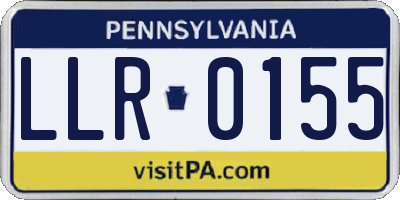 PA license plate LLR0155