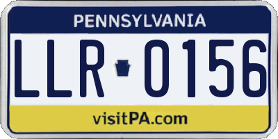 PA license plate LLR0156