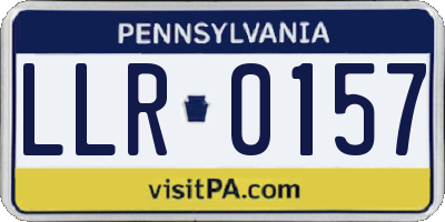 PA license plate LLR0157
