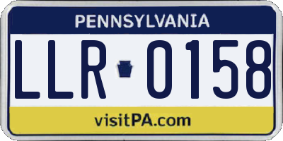 PA license plate LLR0158