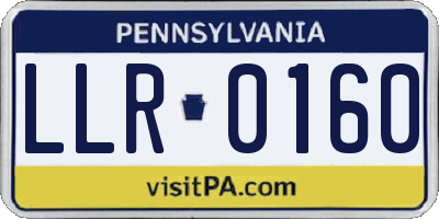 PA license plate LLR0160