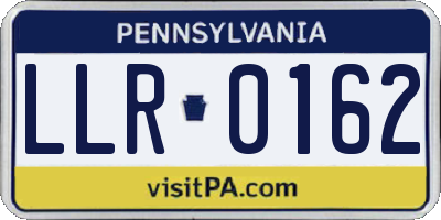 PA license plate LLR0162