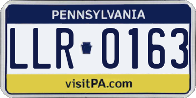 PA license plate LLR0163