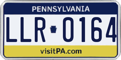 PA license plate LLR0164