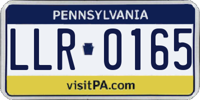 PA license plate LLR0165