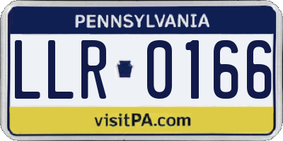 PA license plate LLR0166