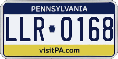 PA license plate LLR0168