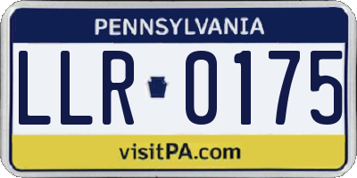 PA license plate LLR0175