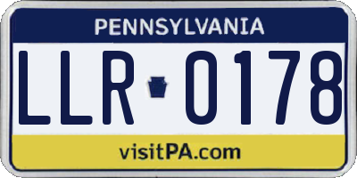 PA license plate LLR0178