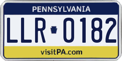 PA license plate LLR0182