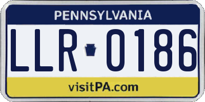PA license plate LLR0186
