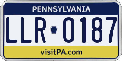 PA license plate LLR0187
