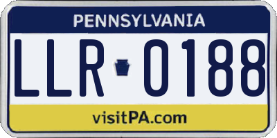 PA license plate LLR0188