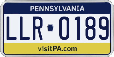 PA license plate LLR0189