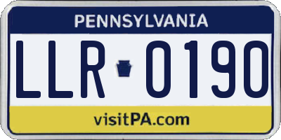 PA license plate LLR0190