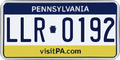 PA license plate LLR0192