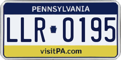 PA license plate LLR0195