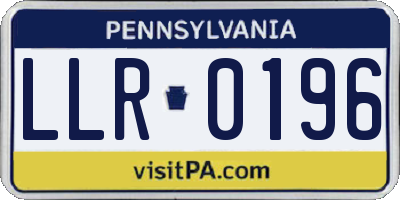 PA license plate LLR0196