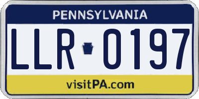 PA license plate LLR0197