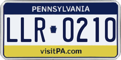PA license plate LLR0210