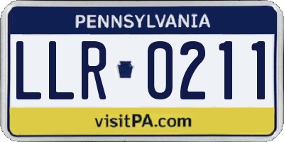 PA license plate LLR0211