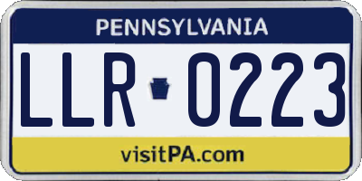 PA license plate LLR0223