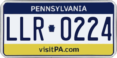 PA license plate LLR0224