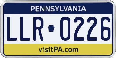 PA license plate LLR0226