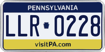 PA license plate LLR0228