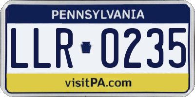 PA license plate LLR0235