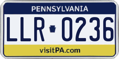 PA license plate LLR0236