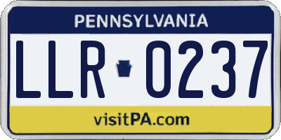 PA license plate LLR0237