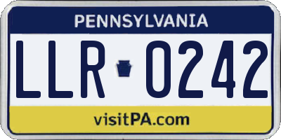 PA license plate LLR0242
