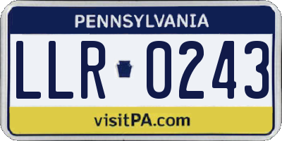 PA license plate LLR0243