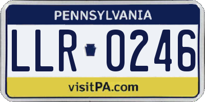 PA license plate LLR0246
