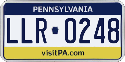 PA license plate LLR0248