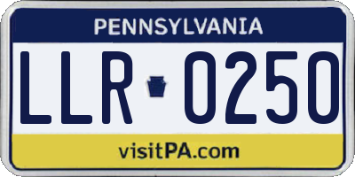 PA license plate LLR0250
