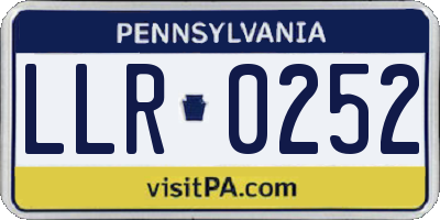 PA license plate LLR0252