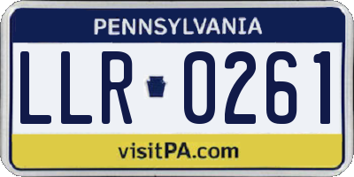 PA license plate LLR0261