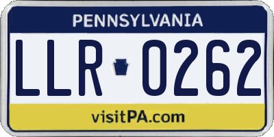 PA license plate LLR0262