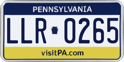 PA license plate LLR0265