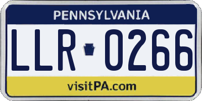 PA license plate LLR0266