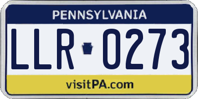PA license plate LLR0273