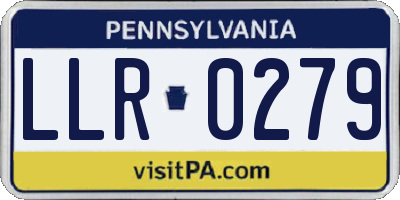 PA license plate LLR0279