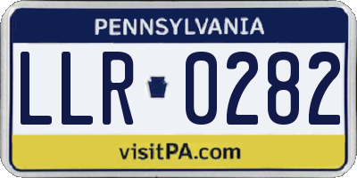 PA license plate LLR0282