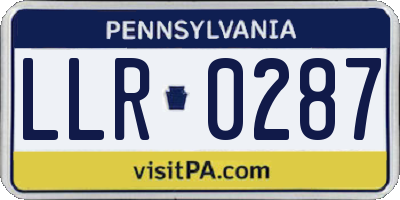 PA license plate LLR0287