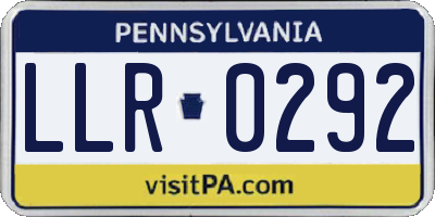 PA license plate LLR0292