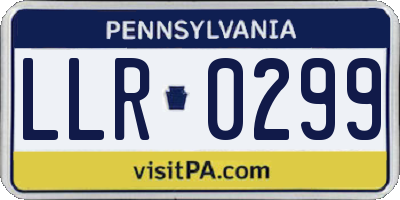 PA license plate LLR0299